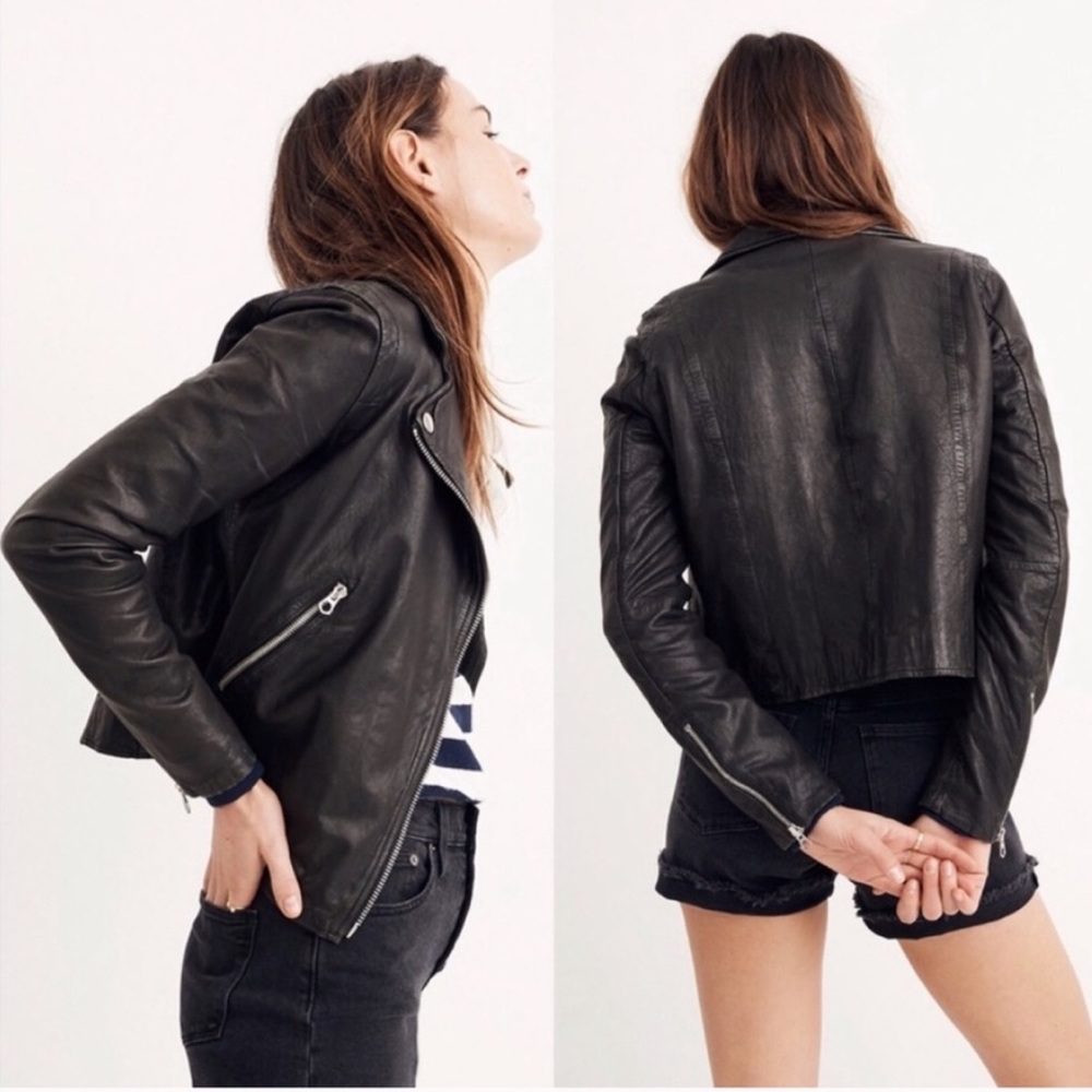 Madewell Washed Leather Motorcycle Jacket - Picture 3 of 8